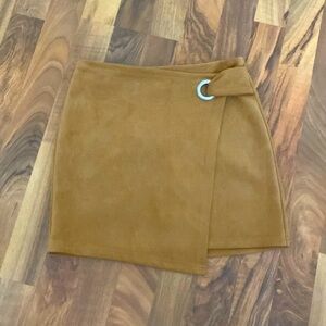 Forever21 S Size Tan Mini Skirt with Ring Detail